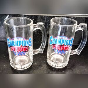 OFFICIAL NBA BEER MUG, DETROIT PISTONS 2004 CHAMPIONS, IN GREAT CONDITION